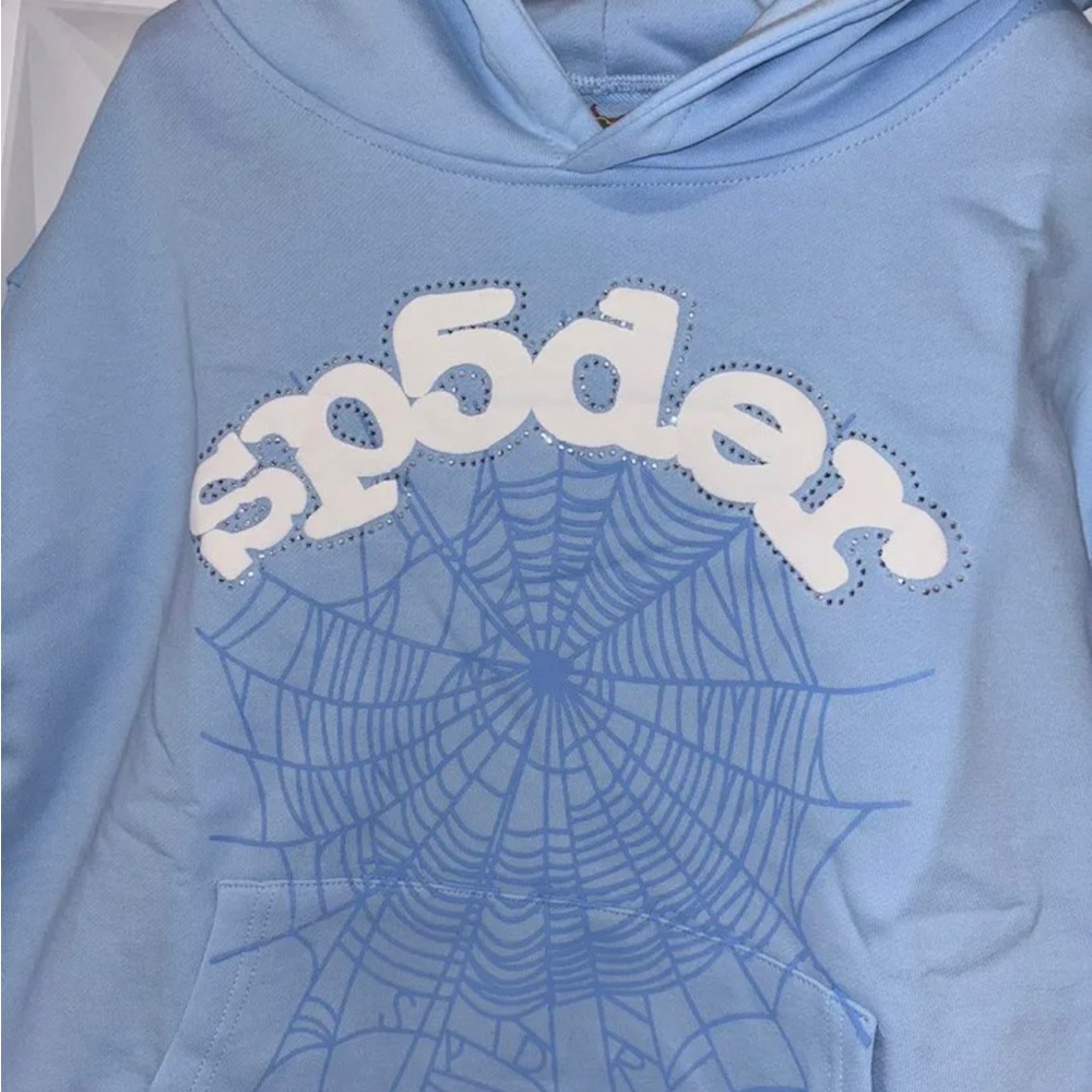 Sp5der Blue Hoodie